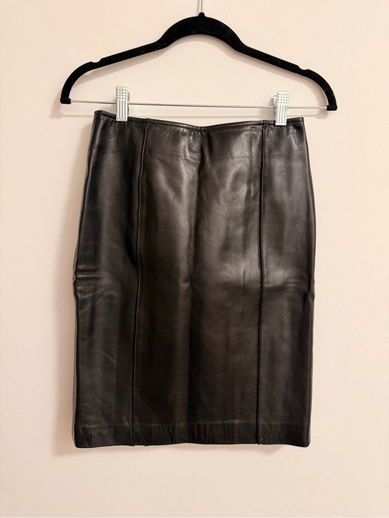 Cache Dresses & Skirts - Caché Black Leather Pencil Skirt